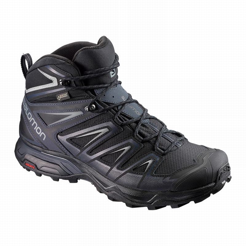 Salomon Singapore Mens Hiking Boots - X ULTRA 3 MID GORE-TEX Black | 14892-MGOR